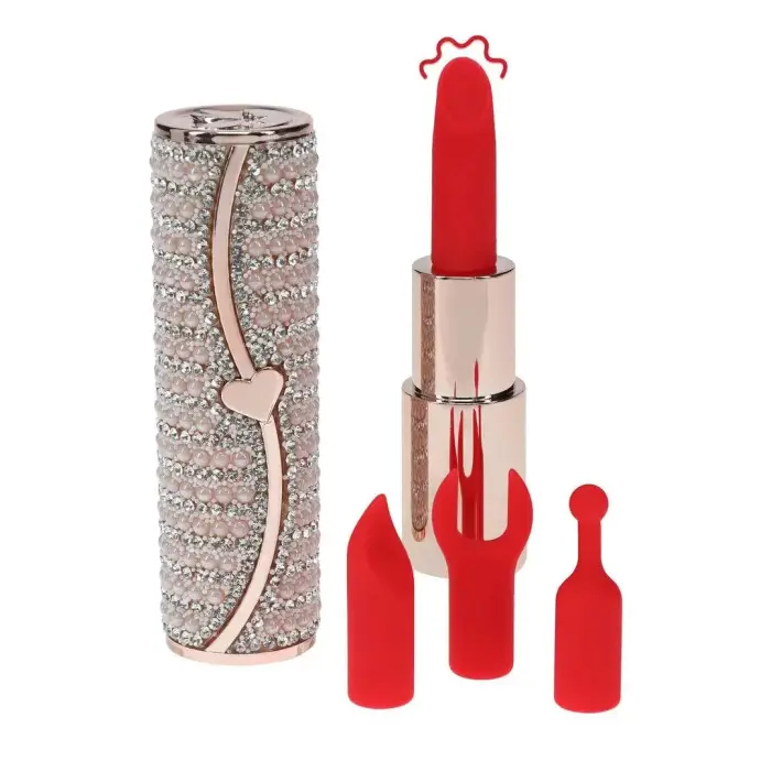 Candy Lipstick Vibrator with Attachments – 3 cm (1.2″) – Pink