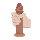 Dual Density Silicone Realistic Sliding Skin Dildo – 18.5 cm (7″) – Tan — Photo 6