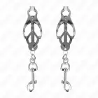 KINK Japanese Clover metaliniai spenelių spaustukai su kabliukais – sidabriniai — Nuotrauka 2