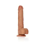 Sirge realistlik dildo munandite ja iminapaga – 25.5 cm (10″) – Nahavärv — Foto 7