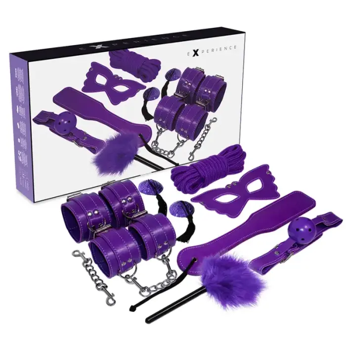 Experience Purple Series bondage kit – 8 pcs – lilac synthetic leather