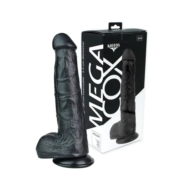 Kiotos Cox MEGA 07 – realistlik PVC-dildo – must – 27 cm