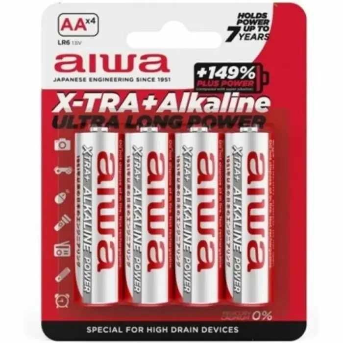 AIWA X-TRA AA (LR6) alkaline batteries – 4 pcs