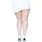 Leg Avenue Plus Rhinestone Fishnet Stockings – White – 1X/2X — Photo 3