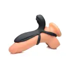 Silicone Vibrating Penis Sleeve with Remote Control – Black — Photo 2