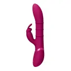 VIVE High Class G taško triušio vibratorius su žiedais – 24.2 cm (9.5″) – rožinis — Nuotrauka 1