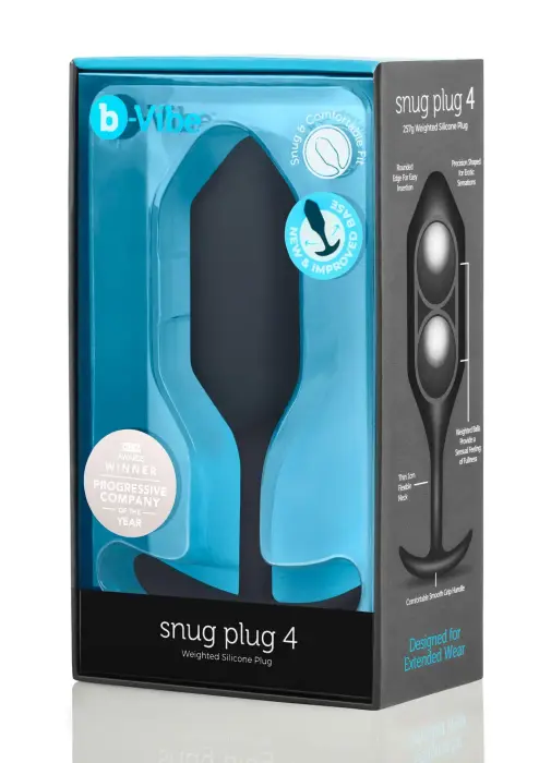 B-Vibe Snug Plug 4 – 14.5 cm – Melns Foto 2
