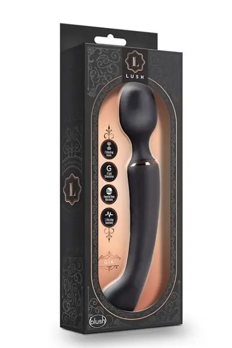 LUSH GIA wand masāžas vibrators un G-punkta vibrators – 24.1 cm (9.5″) – melns