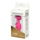 Star Collection Pink Silicone Anal Plug M with Light Pink Stone — Photo 1