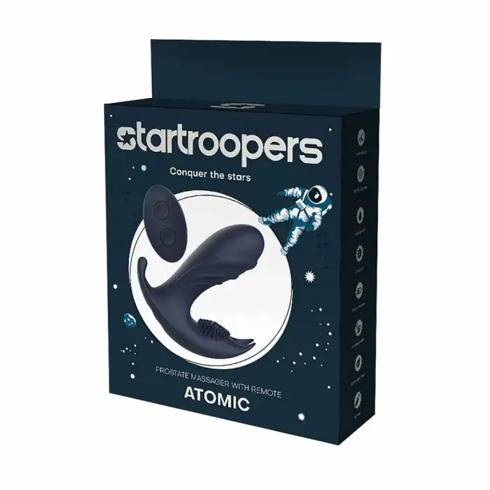 STARTROOPERS Atomic – remote-control prostate massager – triple stimulation – silicone + ABS – black