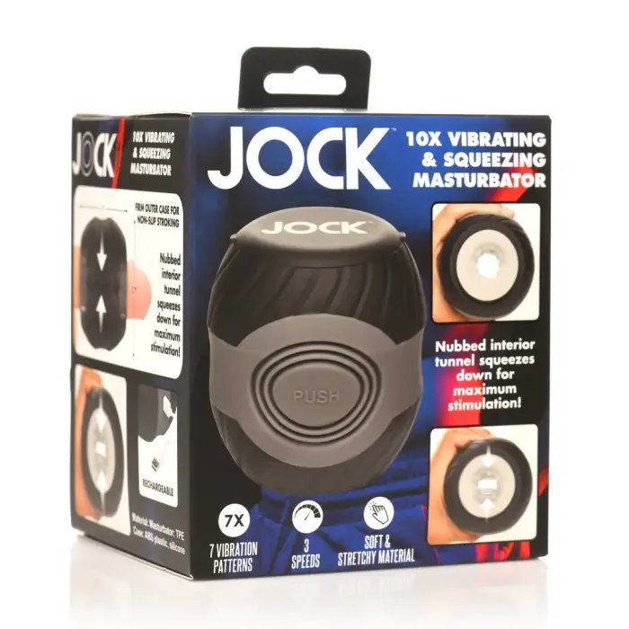 Curve Toys Vibrating and Squeezing Masturbator – 10 cm (4″) – Black