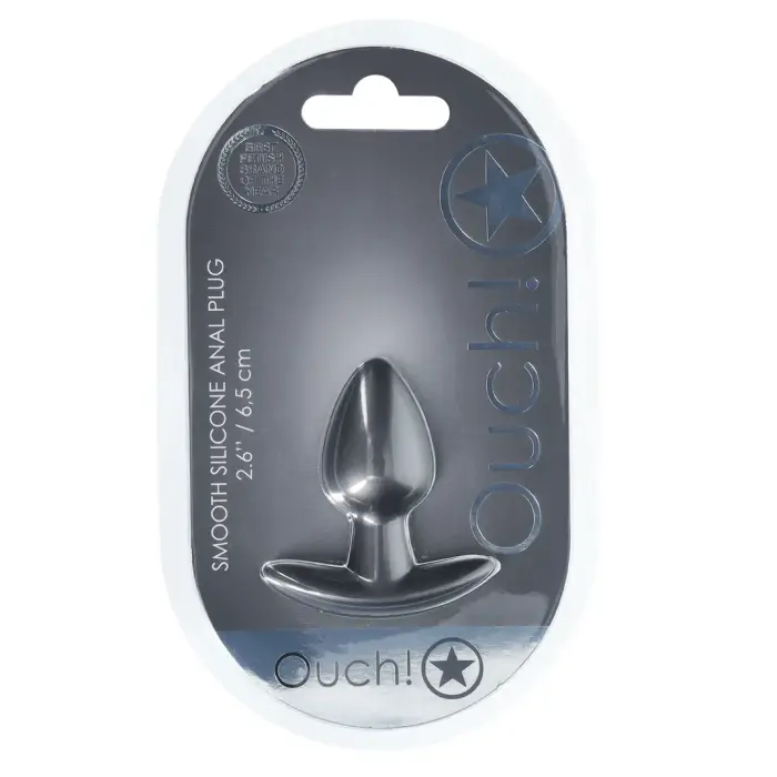 Smooth Silicone Anal Plug – 6.5 cm (2.6″) – Grey