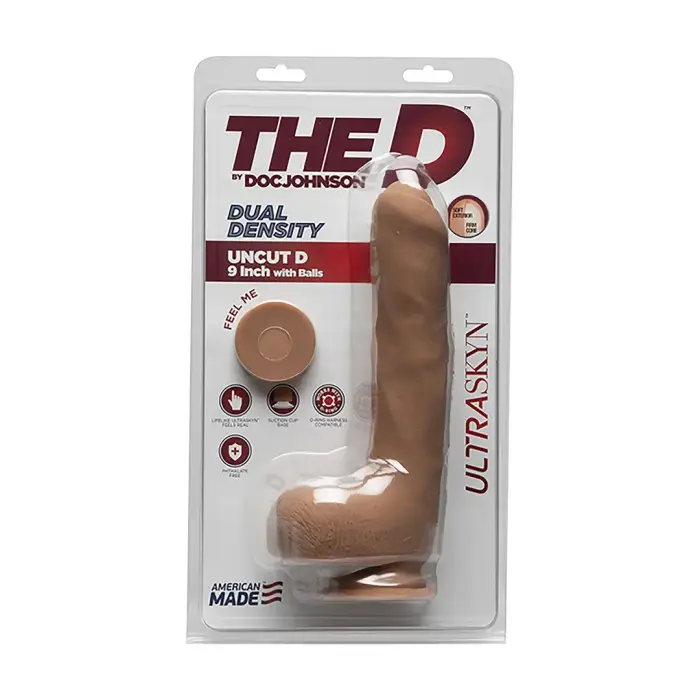 Uncut D – Reālistisks ULTRASKYN dildo ar sēkliniekiem – 22 cm (9″)