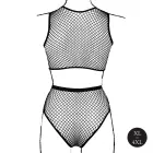 2 Pc Crop Top and Pantie Set with Fishnet Structure – Black – XL-4XL — Photo 9