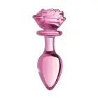 Rozā rožu stikla anālais spraudnis – L – 18–20 cm — Foto 2