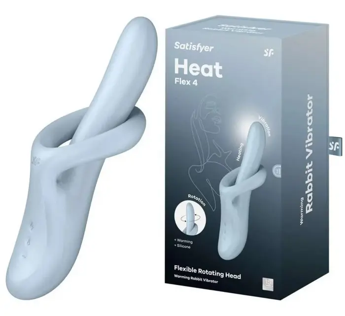 Satisfyer Heat Flex 4 вибрирующий и нагревающийся клиторальный стимулятор – 16 cm (6.3″) – синий