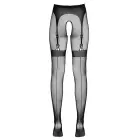 Cottelli Legware сетчатые колготки с встроенными подвязками – чёрные – S-L — Фото 6