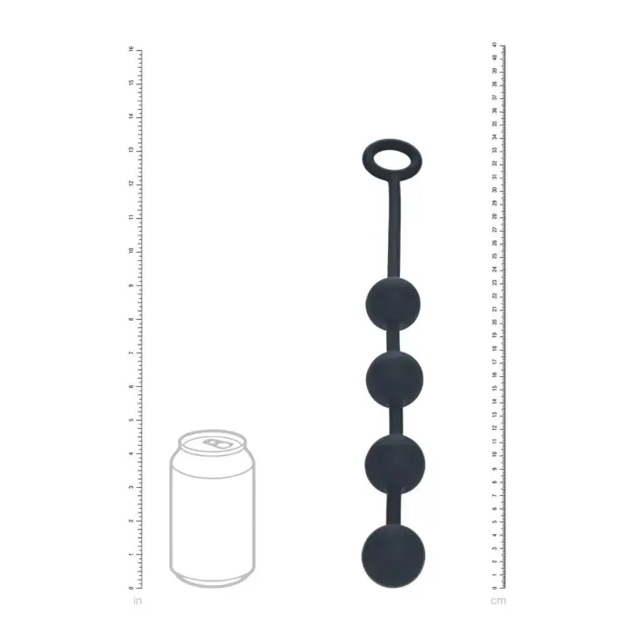 Round Silicone Anal Balls - M - 30mm - Black Photo