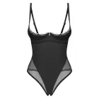 Obsessive Stelisa Open Cup Crotchless Bodysuit – Black – 2XL/3XL — Photo 3