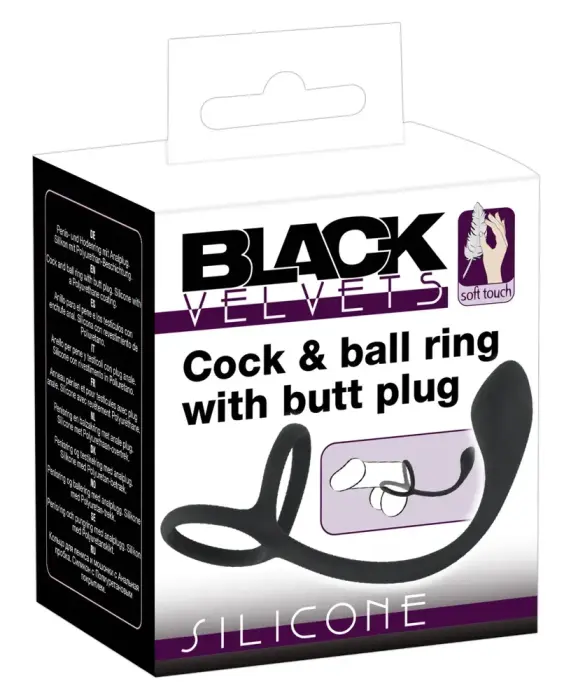 Black Velvets Cock and Ball Ring – 22.5 cm – Black