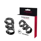Darkness Adjustable Dual Leather Intimate Ring – Black — Photo 1