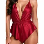 PASSION Sensie Satin Bodysuit Burgundy S/M — Photo 4