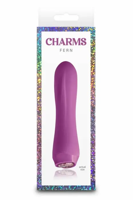 NS Novelties Charms Fern – компактный силиконовый массажёр с LED-кнопкой-сердцем – рубиновый – 13,4 см