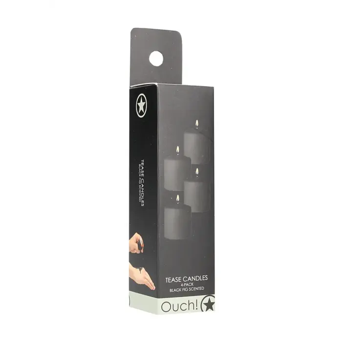 Tease Candles Disobedient Erotic Massage Candles – 4 pcs – Black