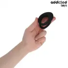 Addicted Toys Double Ring System silikoninis dvigubas žiedas – juodas – tekstūruota atrama 72 mm — Nuotrauka 2