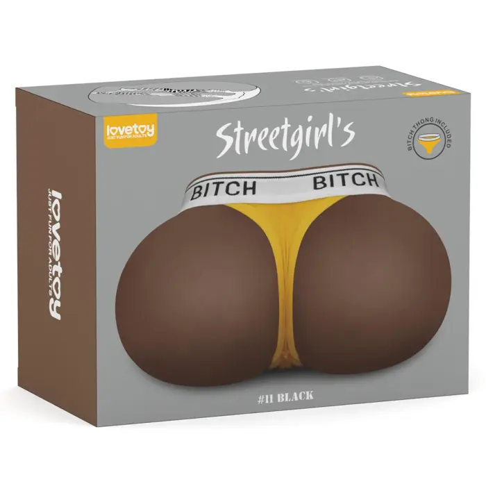 LoveToy Streetgirl's #11 Black – torsa masturbators, divi kanāli, TPE, tumša krāsa