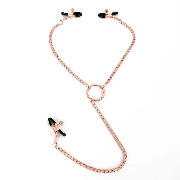 Rose Gold Nipple Clamps with Chains