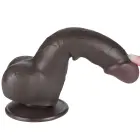 LoveToy Sliding Skin Dual Layer Dong – реалистичный двухслойный фаллоимитатор – TPE – чёрный – 19 см — Фото 13