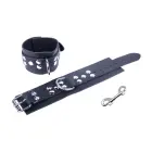 Red Leather Wrist & Ankle Restraints – Black – 6 cm — Photo 2