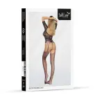Mesh Bodysuit with Floral Motif and Cut-outs – Black – One Size — Photo 3