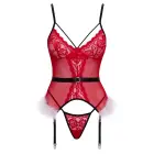 Cottelli LINGERIE X-Mas Basque and String Set – Red – L/XL — Photo 4