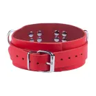 Red Leather Adjustable Collar – Red – 38-52 cm — Photo 2