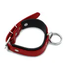 Black & Red Leather Collar with Big O-Ring — Photo 3