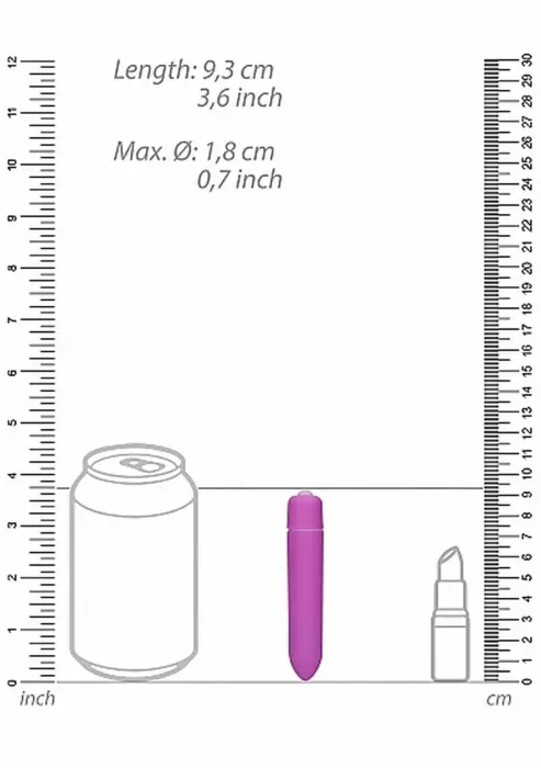 1 ātruma lodes vibrators – 9.3 cm (3.7″) – violets Foto 3