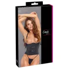 Cottelli Party Open Cup Corset with Adjustable Buckles and String – Black – S — Photo 1