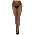 Leg Avenue Crotchless Fishnet Pantyhose with Backseam – Black – One Size — Photo 3