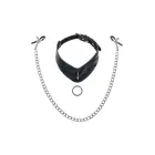 Sportsheets Velvet Noir – collar with removable chain and clamps – adjustable – black — Photo 3