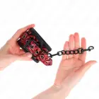 KINK Diamond Pattern Adjustable Wrist Restraints – Dark Red — Photo 3