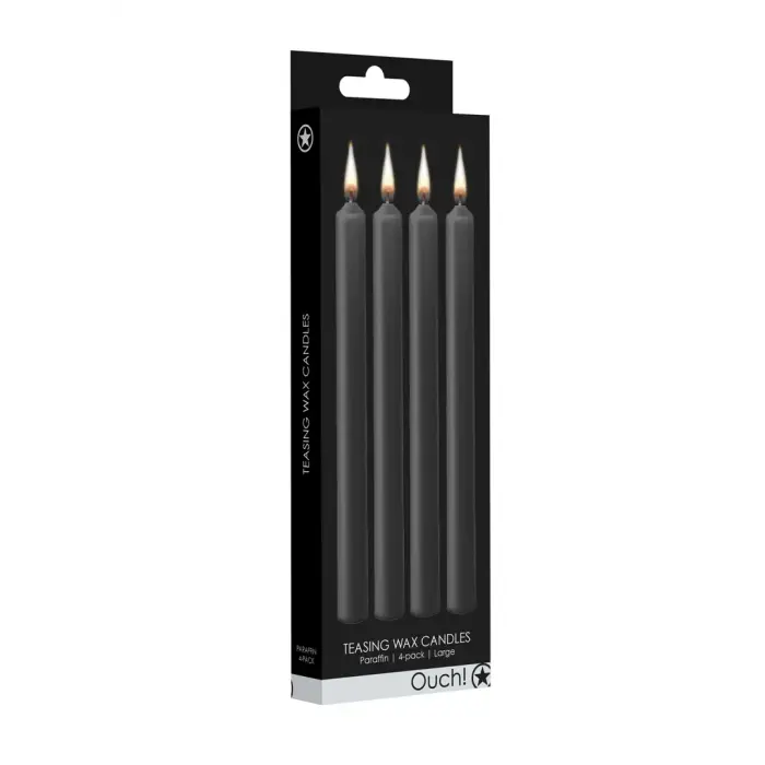 Ouch! Teasing Massage Candles – Black – 4 pcs
