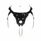 Get Real Pleasure Harness – adjustable strap-on harness with 3 silicone rings – black — Photo 4