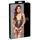 Cottelli BONDAGE keharihm eemaldatavate rihmade ja kaelarihmaga – must/lilla – XL — Foto 1