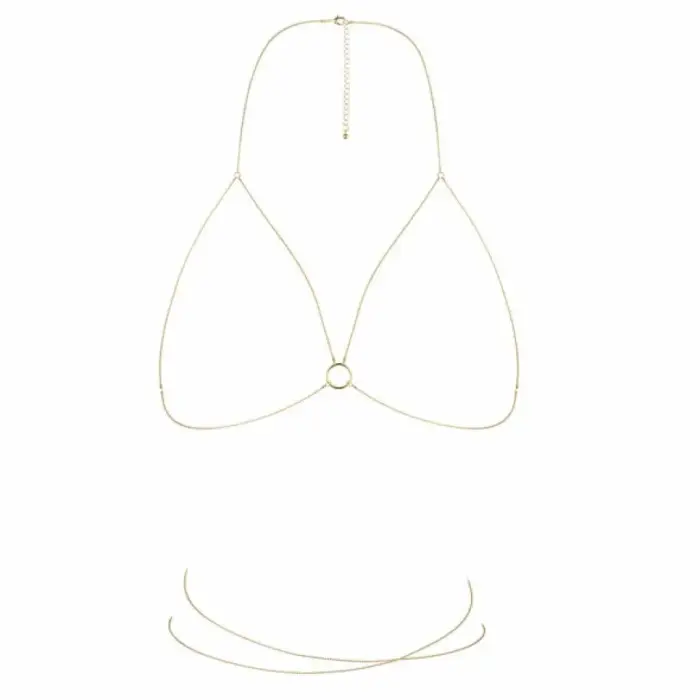 Bijoux Indiscrets Magnifique Gold Bra Chain – Adjustable Body Jewelry