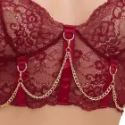 Cottelli LINGERIE Bra Set with Chains – Dark Red – XL — Photo 4
