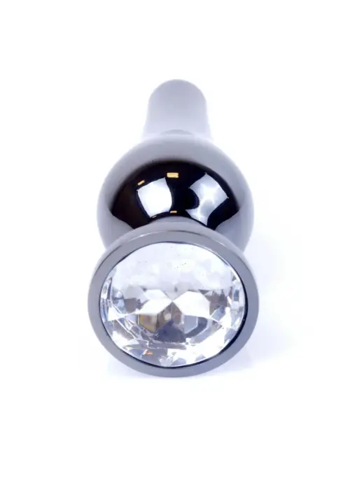 Plug-Jewellery Dark Silver anālais spraudnis – 9.5 cm (3.7″) – Caurspīdīgs
