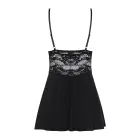 Bielizna-810-BAB-1 Babydoll naktskrekls un stringu komplekts – melns – L/XL — Foto 4