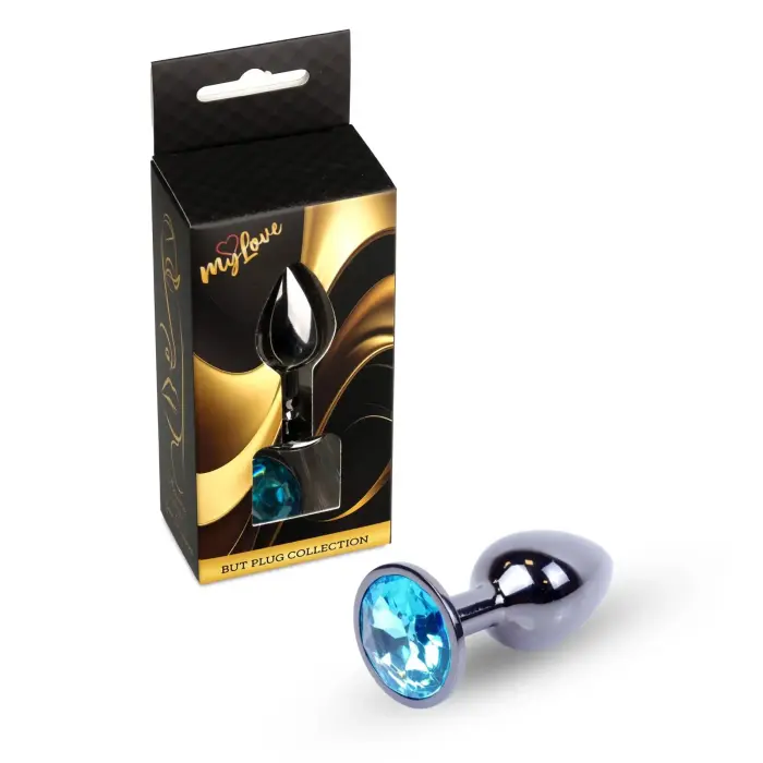 MyLove Toys Jewellery Dark Silver anālais spraudnis – 7 cm – Gaiši zils